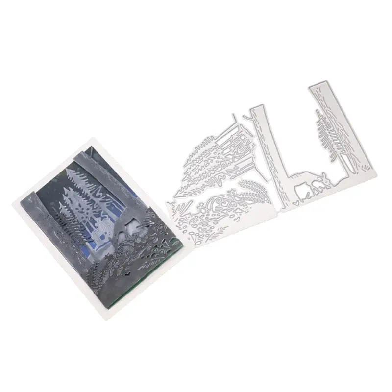 Deer Drinking Water in Forest Metal Cutting Dies Stencil DIY Scrapbooking Album Stamp Paper Card Embossing Decor Craft