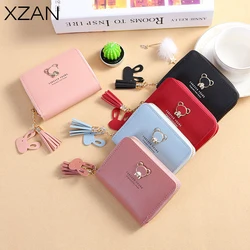 New Women's Wallet Short Style Cartoon Cute Bear Wallets Coin Purses Bag Girl Small Lady Wallet Credit Card holder bolsa
