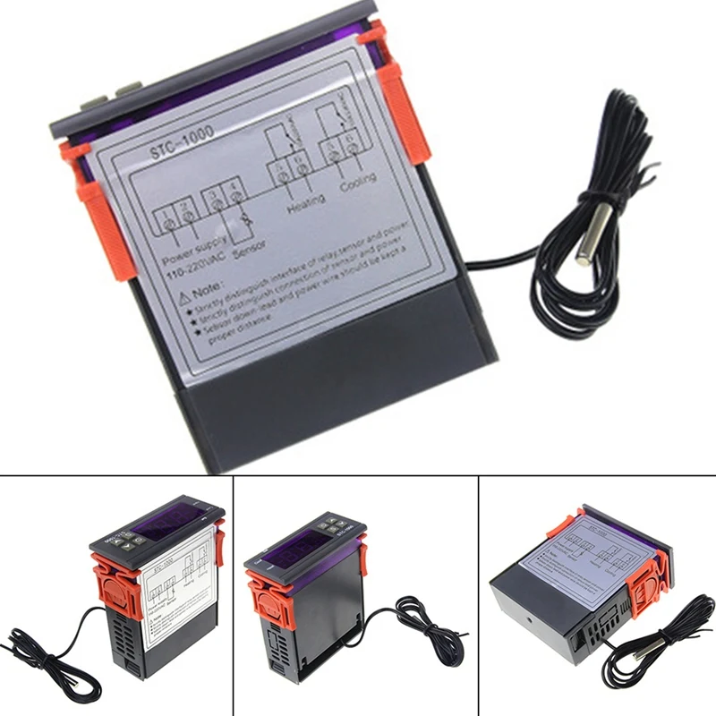 Цифровой ЖК-контроллер температуры STC-1000 термостат для инкубатор аквариума