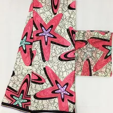 Африканская ткань Африканская шелковая восковая ткань атласная шелковая ткань Анкара ткань Дубай кружево 2+ 4 ярдов шифоновая ткань Африканская восковая MO-N6