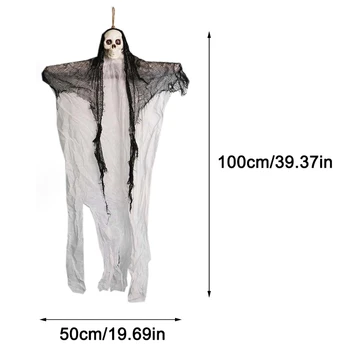 

Halloween Gauze Hanging Skull Charm Ghost Pendant Scary Doll Ornaments Decorate