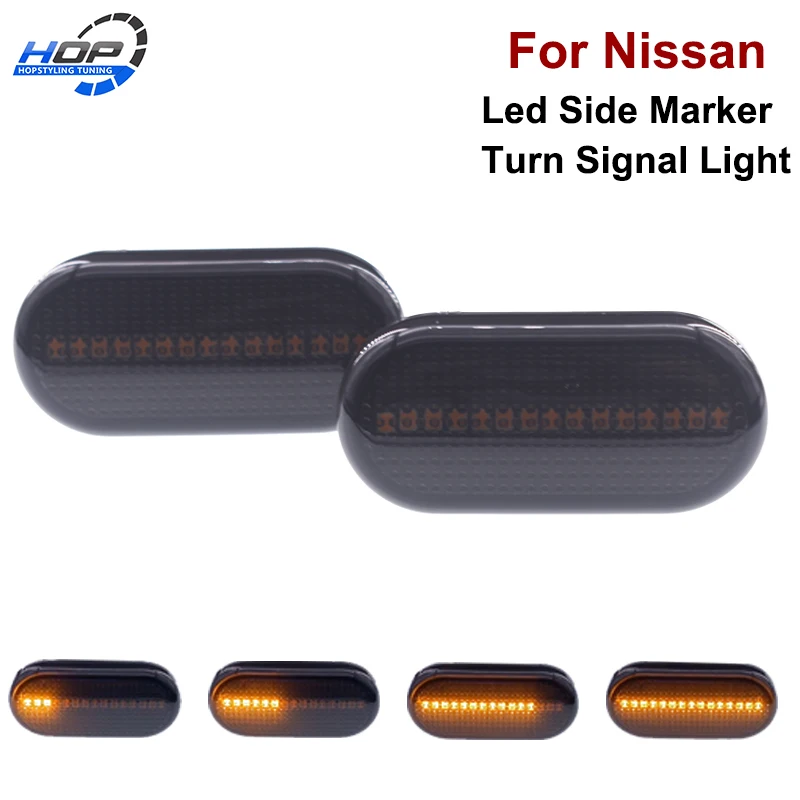 

2x Dynamic LED Side Marker Fender Light Sequential Blinker Lamp Light For Nissan Cube Frontier 350 Z33 NP300 Qashqai Versa Nava