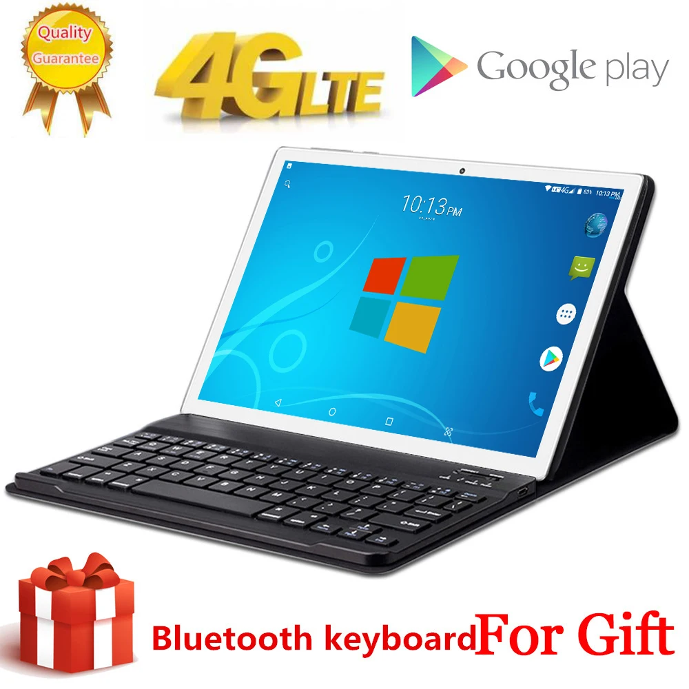 Бесплатный подарок Bluetooth клавиатура 4G LTE 10 1 дюймов 2.5D стекло планшетный ПК Deca Core