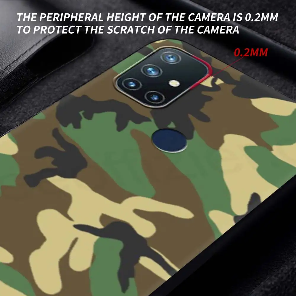 For OnePlus 8 Nord 7Pro Case For One Plus Z N10 5G 8T 7 Pro n100 7T 6T Full Protection Soft Phone Cover Camouflage Pattern Army