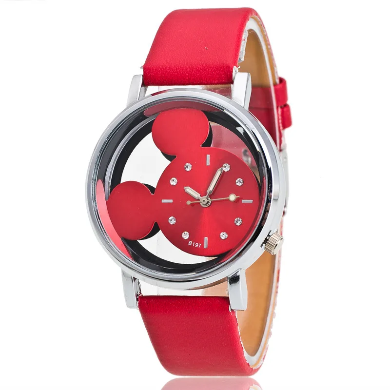 Микки Маус Минни сталь кварцевые часы мультфильм дети часы леди студентка для женщин Аниме часы Коль Саати Криштиано Роналду reloj