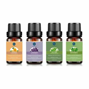 

Lagunamoon 4Pcs Relaxation Natural Aromatherapy Essential Oil Set 10Ml Orange Lavender Tea Tree Mint Ship From US