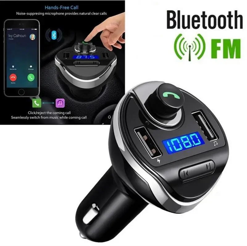 Bluetooth автомобильный комплект fm-передатчик для автомобиля Hands Free In-Car fm-радио адаптер автомобильный комплект с USB зарядным устройством музыкальный плеер