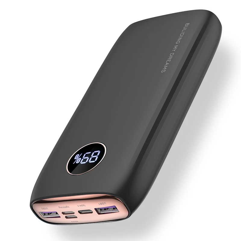 Black Gold KUULAA power Bank 30000 mAh usb type C PD Быстрая зарядка+ Quick Charge 3,0 power Bank 30000 mAh Внешняя батарея для Xiaomi iPhone - Цвет: Black Gold