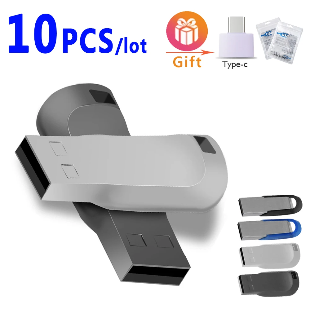 Металлический usb 2.0 флеш-накопитель 10 шт./лот 128 ГБ высокоскоростной 4 8 16