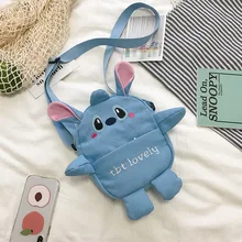 INS игривый маленький монстр холщовая синяя маленькая сумка на плечо в японском стиле мягкая Студенческая сумка через плечо для девочек Harajuku женские сумки