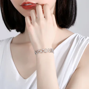 

Multipurpose usage bangle & ring rose or white gold plated with / without stones 925 sterling silver adjustable magic ring