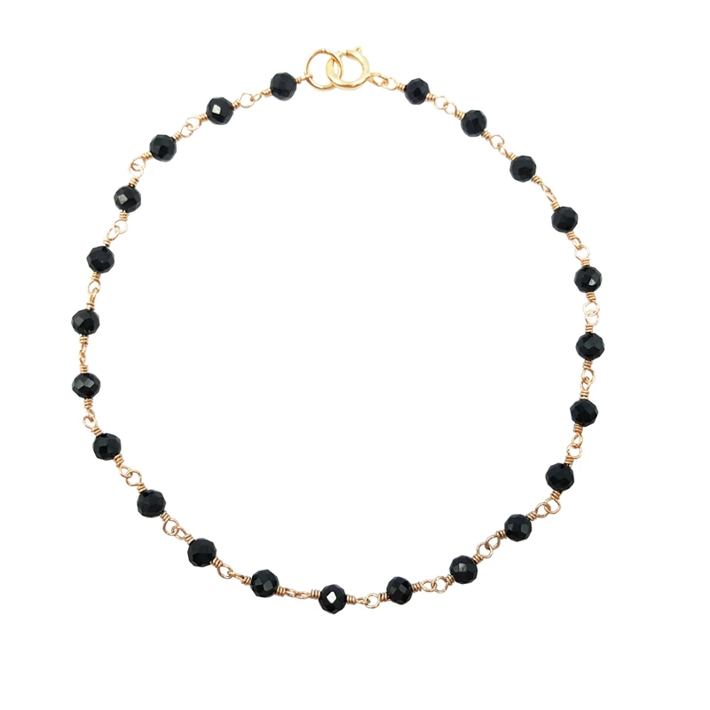 Lily Jewelry шпинели 2-3 мм Форма Рондель граненые бусины серебро 925 пробы ручной работы Вязание Сияющий Браслет 7 ''-8''