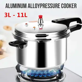 

3/4/5/11L Aluminium Alloy Kitchen Pressure Cooker Gas Stove Cooking Energy-saving Safety Protection Outdoor Camping Cookware