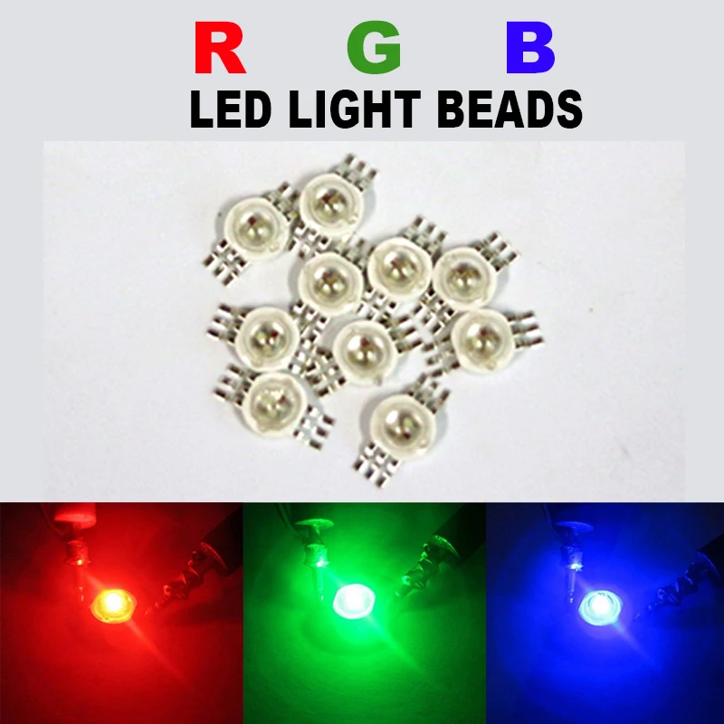 100 шт. RGB светодиодный COB Чип Ватт светильник с бусинами красный зеленый синий