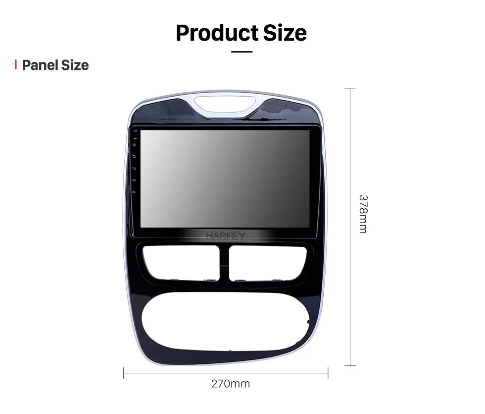 Harfey 10,1 дюймов Автомобильный радиоприемник с навигацией GPS Android 9,1 блок плеер для 2012- Renault Clio цифровой/аналоговый поддержка OBD2