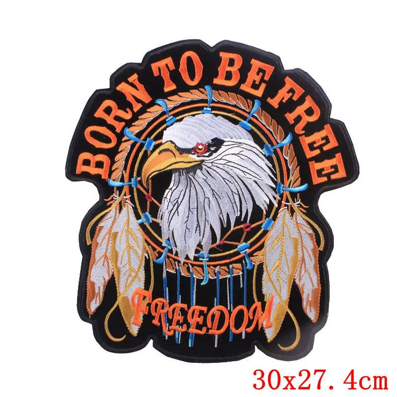 DB0037CT DIY панк большой череп на железной вышивкой нашивки с полосками для одежды большой мотоцикл Рок Байкер хиппи нашивки аппликация сзади куртка - Цвет: DB0037CT