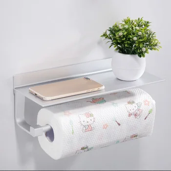 

1PC Roll Paper Holder Punch Free Stainless Steel Paper Holder Storage Shelf Toilet Tissue Holder Bathroom Accessories