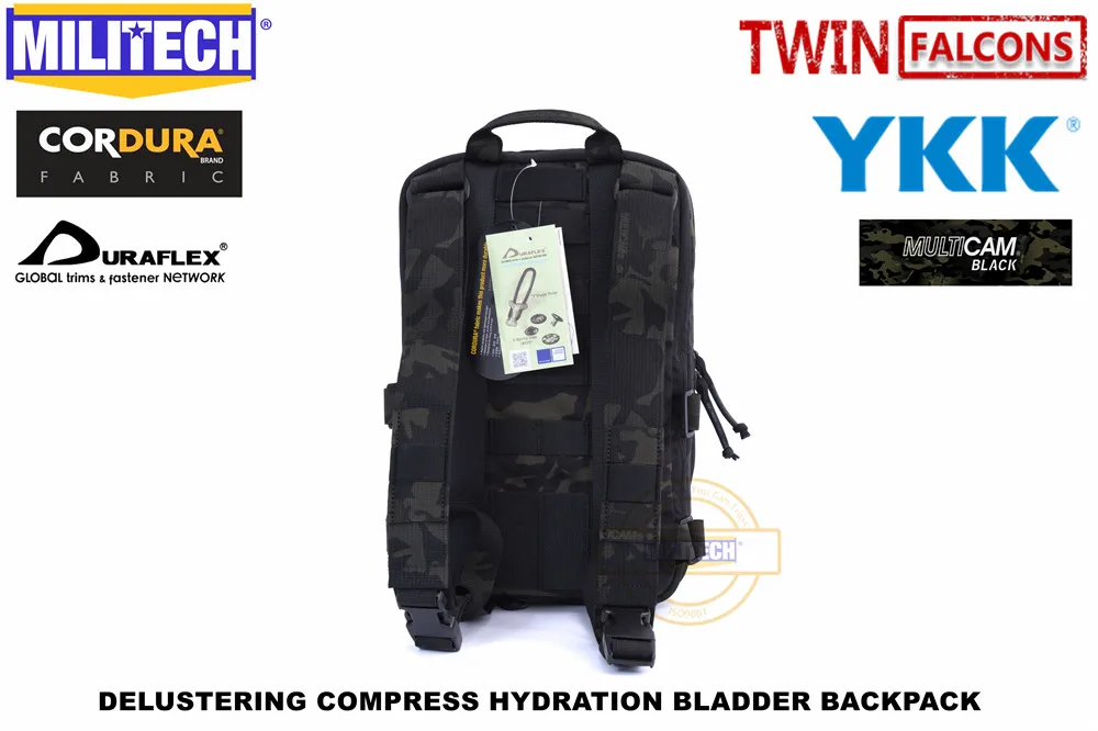 Bexiga de Água Militech Compressa Flatpack Hidratação Mochila Mk3 Compatível 8l Bolsa Milspec tw 500d Cordura Delusted 32 Militech compressa flatpack hidratação mochila mk3 compatível