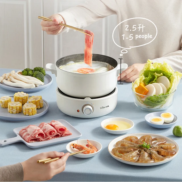 220V Electric Hot Pot  Multifunction  Rice Cooker Portable Split Type Pot Kitchen Cooker Non-stick Frying Pan For Travel Kitchen 3