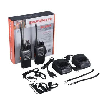 

2pcs Baofeng BF-888S Walkie-talkie Flashlight 5W 16Ch With Headset 2-way Radio Portable Transceiver with Earpiece