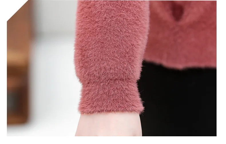 XJXKS Sueter Mujer Invierno плюс размер кардиган Повседневный круглый вырез длинный рукав однобортный пушистый женский свитер пальто