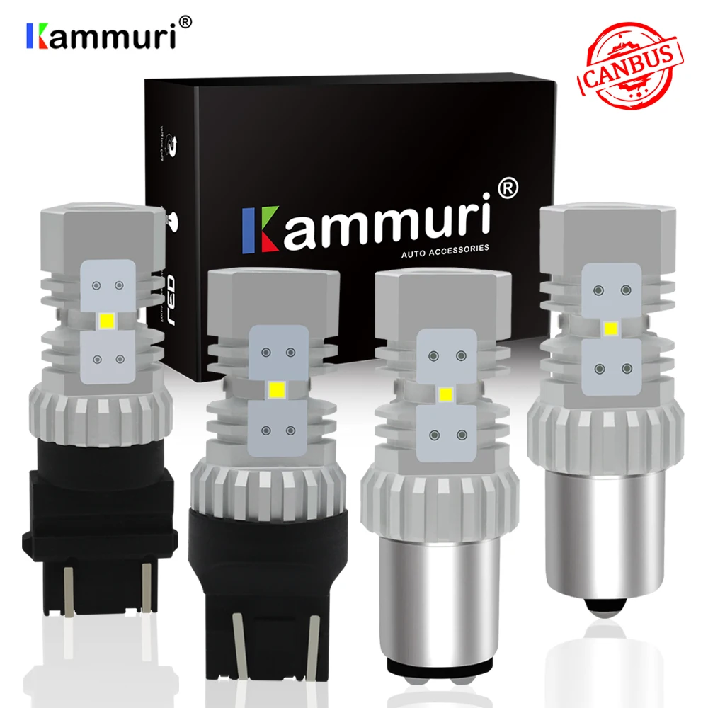 

KAMMURI HID White 1500lm Canbus W21/5W W21W P21W Car led 1156 1157 BA15S LED BAY15D T20 7440 7443 LED P21 W21 5W P27/5W led 12V