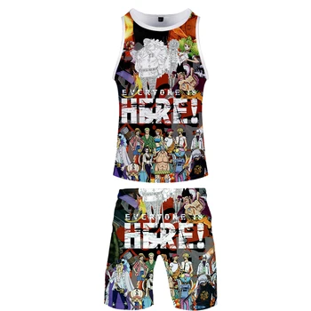 

Anime Basketball Clothing 3d One Piece-stampede Tank Top Set Suit For Men Cartoon Movie & Tv Costumes Shorts Sets Sleeveless