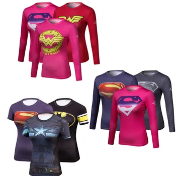 

High Quality Woman T shirt Compression Tights Women's 3D Printing Sports T-shirt Dry Quick Gym Fitness jogging Yoga Shirts