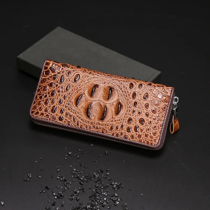 

New Style Clutch Bag Genuine Leather Long Crocodile Pattern Wallet Multi-functional Mini Bag