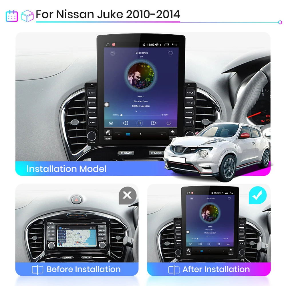Для Nissan Juke 2010 2014 2 Din 9 7 &quotTesla экран Android 8 1 Автомобильный мультимедийный плеер gps