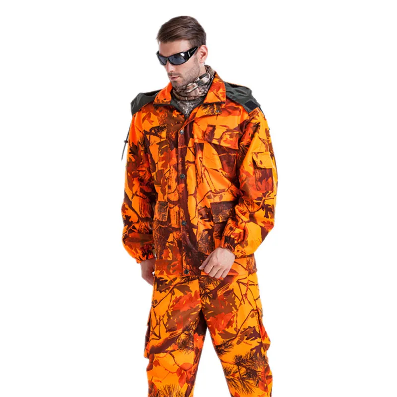 Открытый бионический оранжевый камуфляж одежда Ghillie костюм Тактическая Военная одежда включает пиджак и брюки костюм B1-141