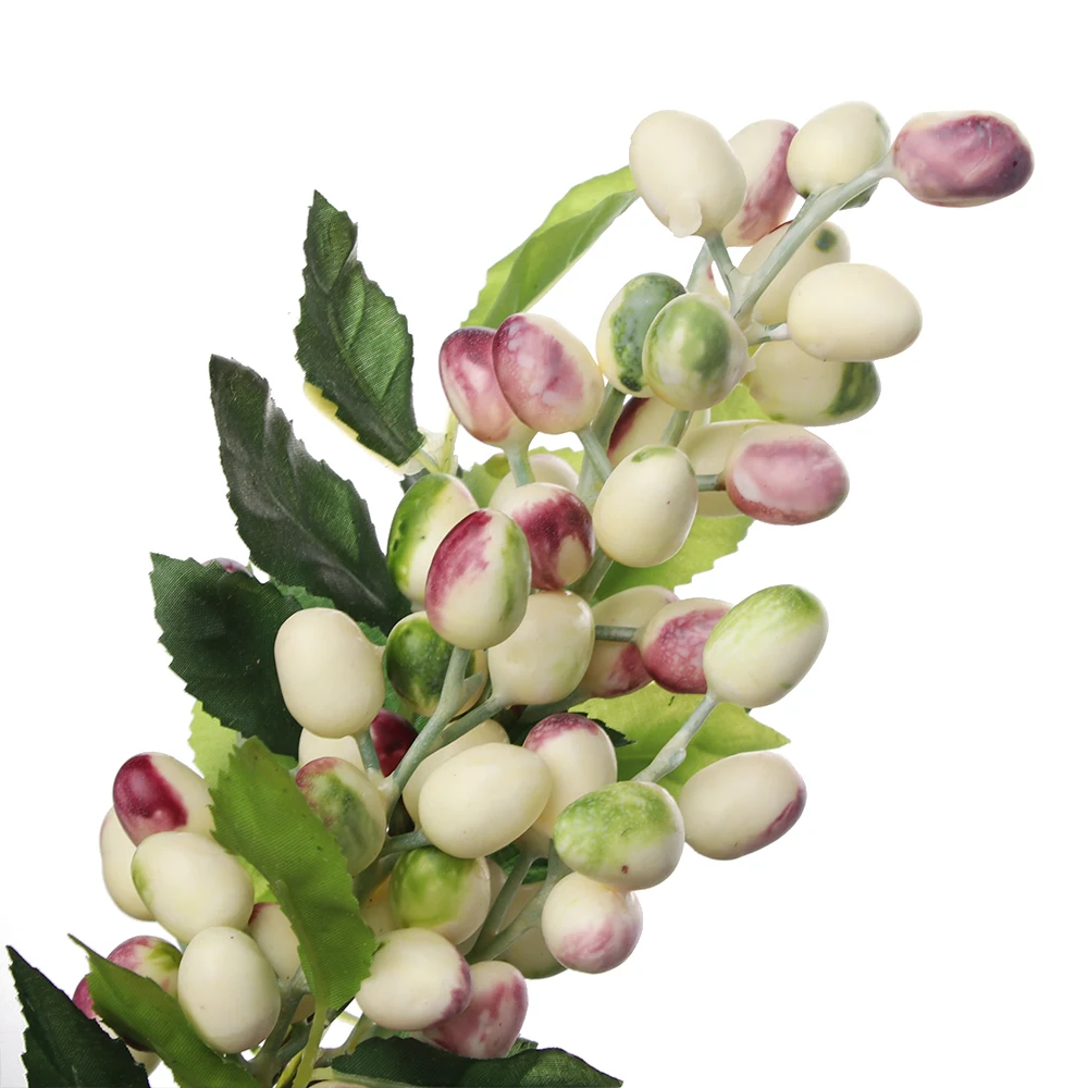 39cm Fake Olive Fruit Bean Branch Flowers For Christmas Artificial Plant Berry Flowers For Wedding Home Room Wall Decoration