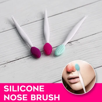 

1pcs Facial Cleaning Brush Blackhead Pore Removal Wash Exfoliating Nose Brush Silicone Massage Brush Face Cleaning Tool
