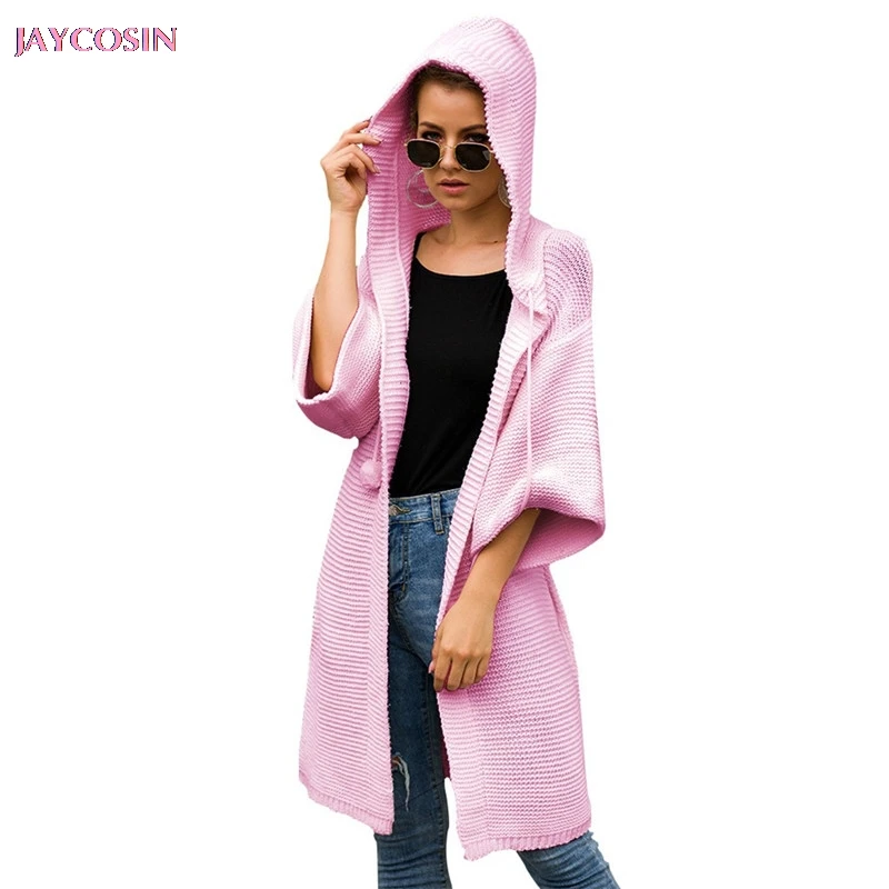 JAYCOSIN, женский свитер, кардиган, Hairball, свитер, Модный женский, вязанный, однотонный, с капюшоном, Pelaje femenino Manteau femelle#0820