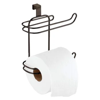 

Toilet Paper Holder Multifunctional Cabinet With 2 U-shaped Hooks Iron Art Office Desktop Anti Slip Door Back Wall Mount