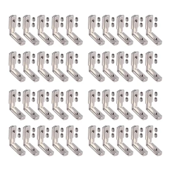 

New 40Pcs 2020 L Slot Shape Corner Connector 90 Degree Interior Corner Connector for 20 Series Eu Standard Aluminum Profile