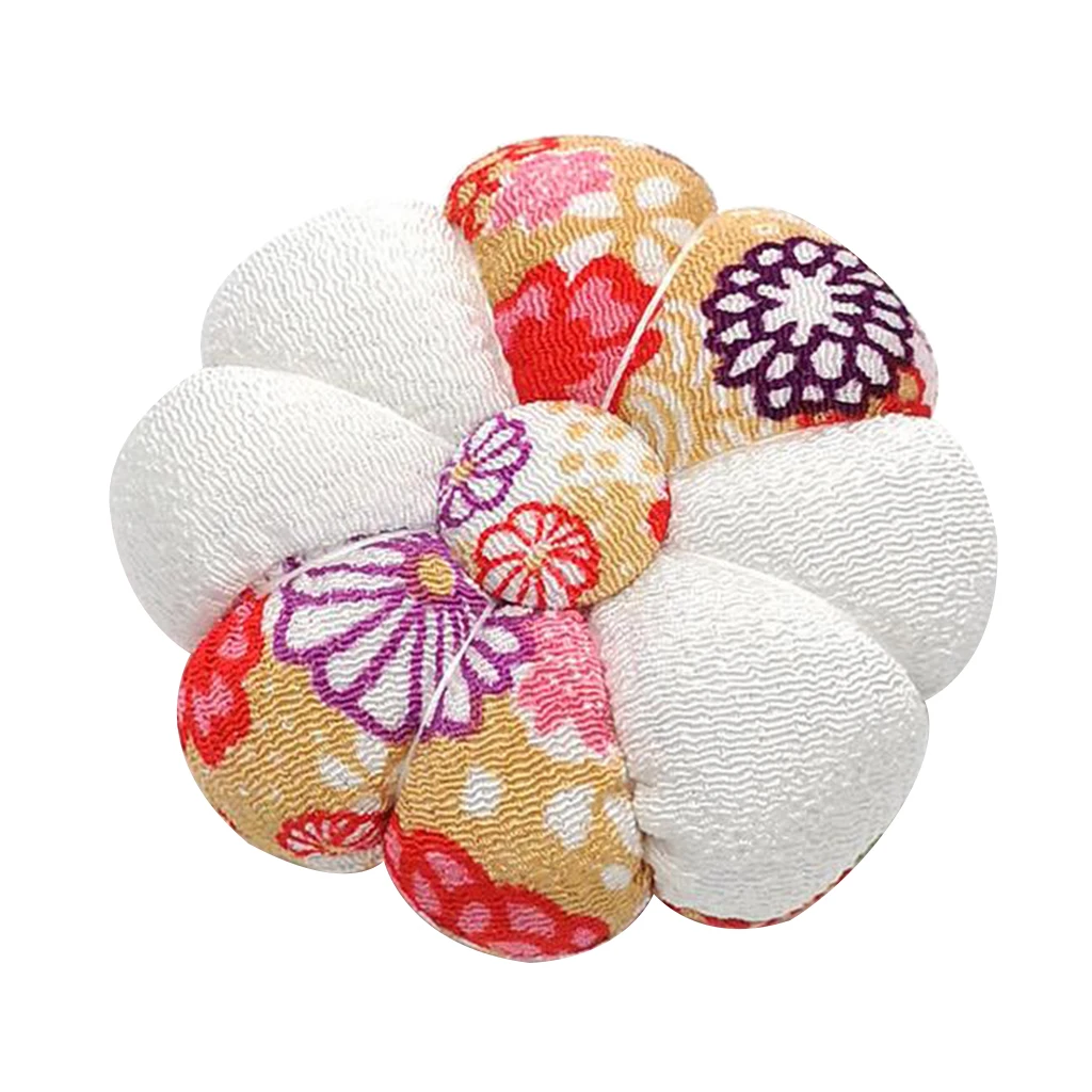 Wrist Pin Cushion Printed Pumpkin Wrist Band Pin Cushions Wearable Needle Pincushions for Sewing (Flower Pattern )