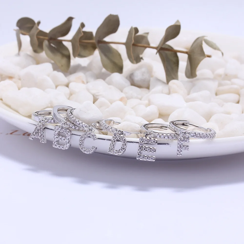 1 пара, трендовые золотые серебряные серьги-кольца с надписью, модные высококачественные маленькие серьги-кольца с фианитами для женщин, ювелирные изделия oorbelen