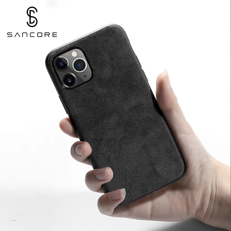 SanCore чехол для телефона для iPhone 11 Pro Max Чехол Кожаный Модный Алькантара из ТПУ в деловом стиле сумка для телефона Роскошный чехол для мобильного телефона