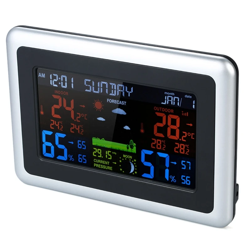 

Hot Sale Wireless Weather Station LCD Weather Forecast Indoor Outdoor Thermometer Hygrometer with Backlight Alarm Clock Calendar
