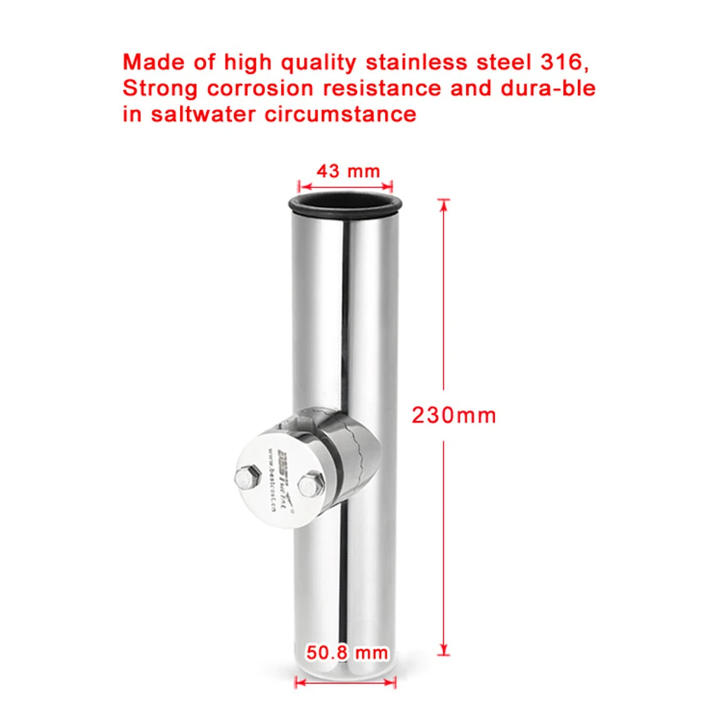 

Stainless Steel 316 Fishing Rod Holder Rack Pole Bracket 2PCS With 360 Degree Adjustable Direction Rod Holder for Boat/ Canoe