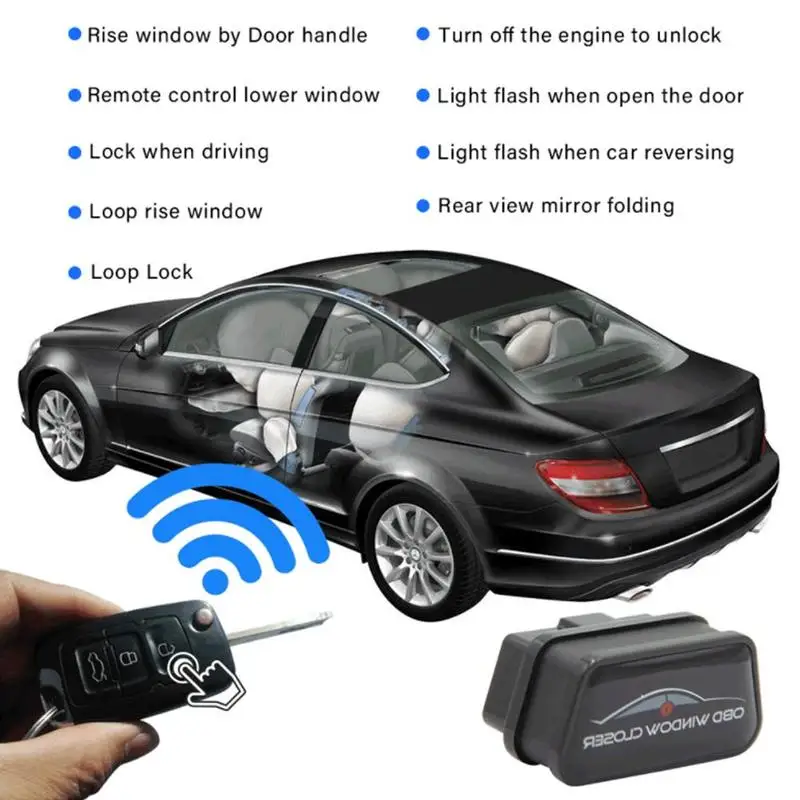  New Car Window OBD Controller Automatic Lift Close Window Device Remote Control Close Open Pause Wi