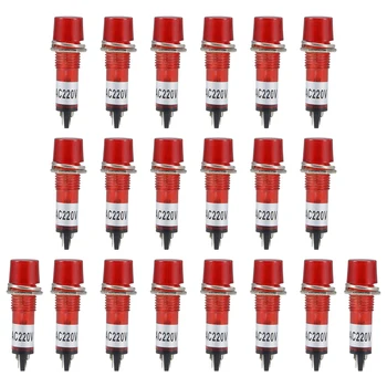 

uxcell Signal Indicator Dash Light Indicator Lights DC 12V 24V AC 220V LED Bulbs XD10-3 Red Green Panel Mount 10mm 2/5"