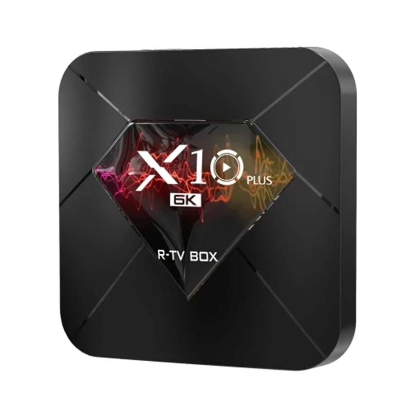 R-Tv Box X10 Plus Android 9.0 Smart Tv Box Allwinner H6 Uhd 4K Media Player 6K Image Decoding 4Gb / 32Gb 2.4G Wifi 100M Lan Usb3