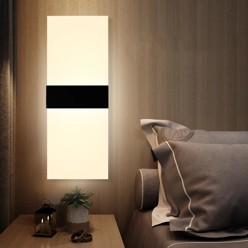 실내 아크릴 벽 조명 220V 110V 침실 머리맡 램프 거실 발코니 복도 벽 Sconce 통로 LED 미러 램프 BDA1115