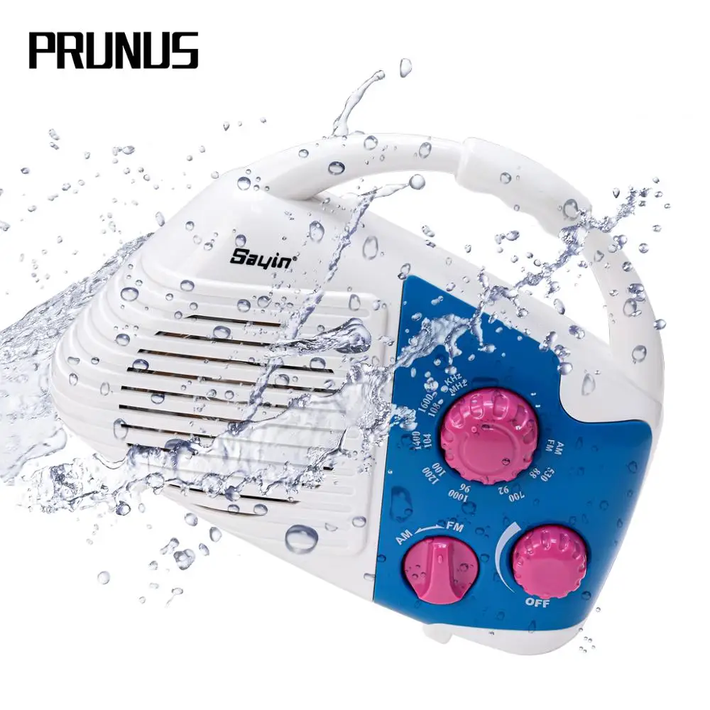 PRUNUS IPX4 водонепроницаемый портативный AM FM радио плеер с верхней ручкой динамиком