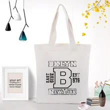 Текстовый Тип холщовая вместительная сумка для покупок сумка с пользовательским принтом логотип сумка текст DIY ежедневное использование экологическая многоразовая утилизация
