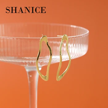 

SHANICE Charming Gold Color 925 Sterling Silver INS minimalistic irregular smooth geometric Pendants Party Accessories For Gift