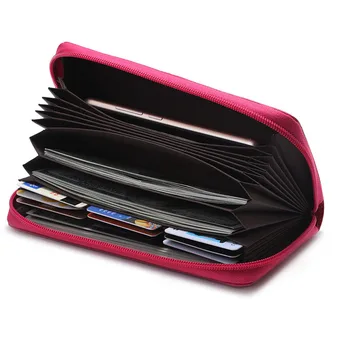 

2020 New Purse for Women Wallet Genuine Leather Female High Capacity Multi-slots RFID Card Holders Long Solid Clutch Money Bag