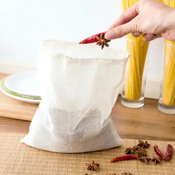 

10pcs Mesh Bag Bolsa De Tela Cotton Linen Reusable Food Filter Mesh Bag Nut Milk Bean Muslin Fish Soup Cook Boiling